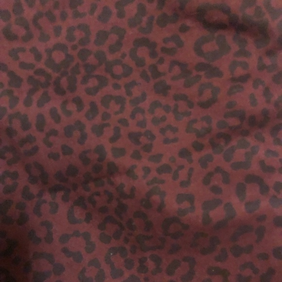 Maroon Black Leopard Cheetah Animal Print Low Rise Stretch Denim Jeans Basicon - Picture 7 of 7